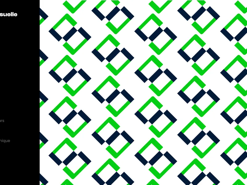 Motif graphique du FAISE en vert et noir, planche de la charte graphique