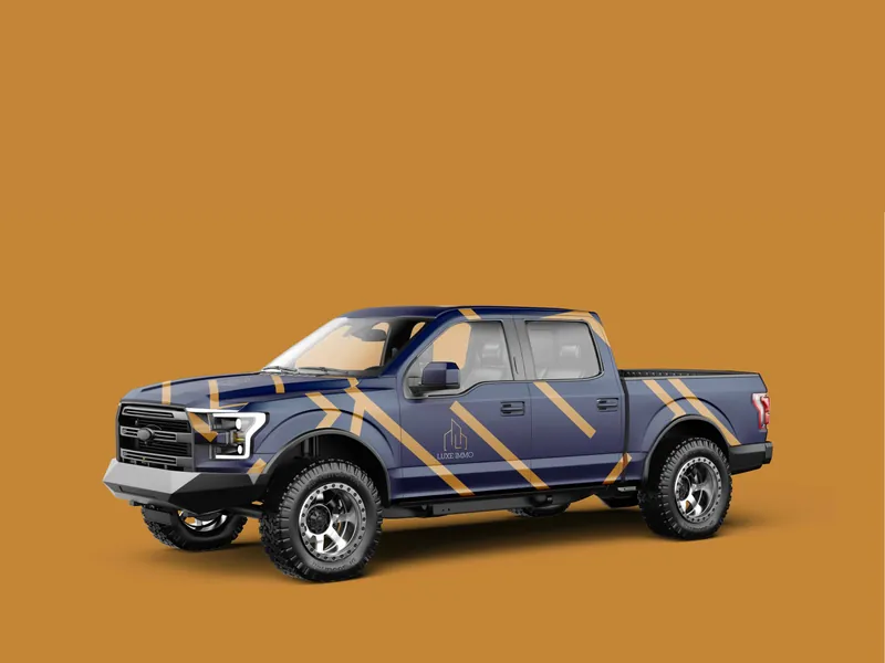Pick-up aux couleurs de Luxe Immo, planche de la charte graphique
