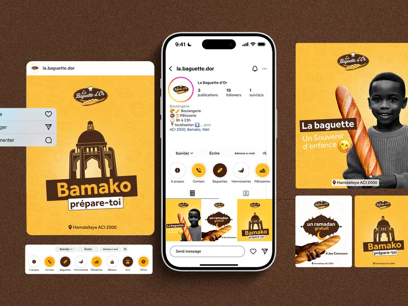 Compte Instagram de La Baguette d’Or affiché sur un téléphone