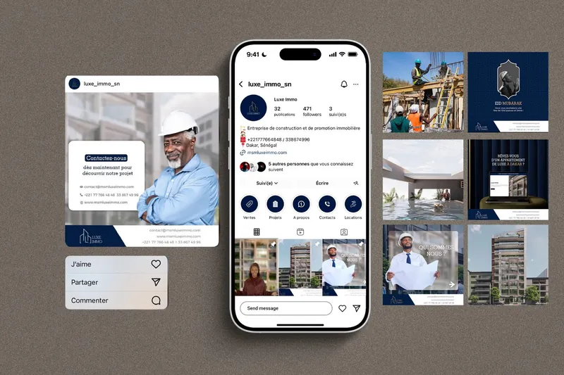 Feed Instagram de Luxe Immo : profil et publications
